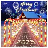 Sunshin 12-Pack Solar Candy Cane Light 28"