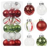 RoseCraft 24Pcs 60mm Clear Christmas Ornaments
