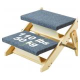 VEVOR Wood Pet Stairs 2-in-1 Foldable Steps