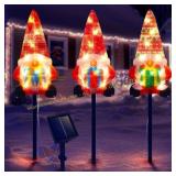 Generic Set of 3 Solar Gnome Lights, 8 Modes