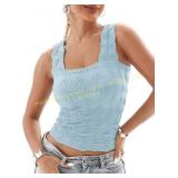 Size L Iwemek Square Neck Crop Tank Camisole