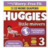 Huggies Little Movers Diapers, Size 3 (132)