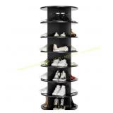 Buballino 7-Tier Rotating Shoe Rack, Black