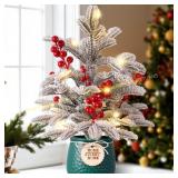 Mini Tabletop Christmas Tree with Ornaments