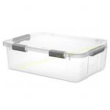 6Ct Sterilite 40qt Hinged Lid Latch Box, Gray