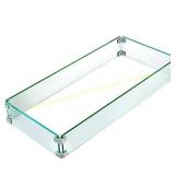 Fire Pit Wind Guard 29.5 x 13.6 x 4 in Glass