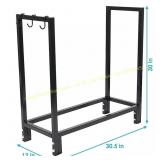 Sunnydaze 30-in Steel Firewood Rack with Hooks
