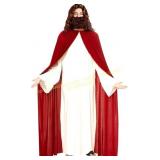 Jesus Costume Men - White Coat, Red Scarf