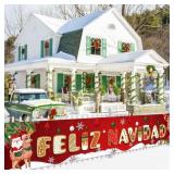 2ct Feliz Navidad Banner 9.8x1.6ft Outdoor Decor