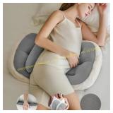 Arsvita W-Shape Pregnancy Pillow, Gray