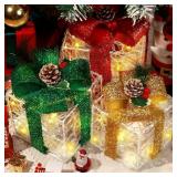 Lighted Gift Boxes   Christmas Decor Set 3