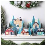 Marsui Christmas Village Set with Cedar Decor