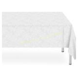 6 Pack Plastic Lace Tablecloths, White