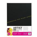 2 Ct. Studio Canvas Panel 12x16in., Black (2pk)