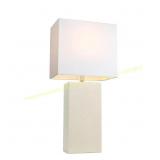 Elegant Designs 21in White Leather Table Lamp