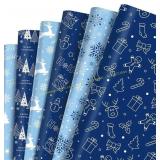2Packs Jajajuegos Dark Blue Christmas Wrapping Pap