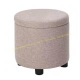 Designs4Comfort Tan Round Ottoman with Tray