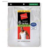 Mens 6-Pack Comfort Soft Tanks White Medium