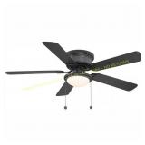 Hugger 52 in. LED Indoor Black Ceiling Fan