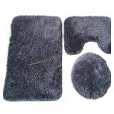 Oncefirst Non Slip Bath Rug Set 3 Dark Grey 1
