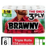 Brawny Tear-a-Square 3-Ply Towels 6 Rolls