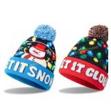Giggling Getup 2 Pcs Light Up Christmas Hats