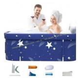 XUDREZ 47in Foldable Bathtub, Starry Blue
