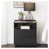 Prepac Simply Modern Black 2-Drawer Nightstand