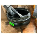 Lighted Hanging 18" Black Cauldron Kettle