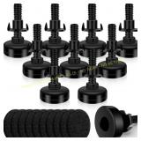 Black Metal Adjustable Leveling Feet, 3/8-16