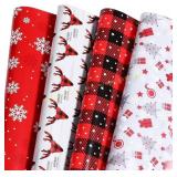 Ulmasinn Wrapping Paper 8 Sheets Red Lattice