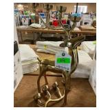 24.25 in. 8-Tea Light Gold Reindeer Holder