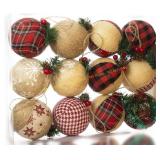 2ct Burlap Christmas Ornaments, Farmhouse Jute