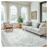 KUETH 8x10 Area Rug, Machine Washable, Gray