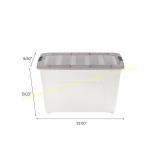 4Ct IRIS 53-Qt Stack & Pull Clear Box, Gray