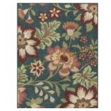 Mainstays Farmhouse Floral Teal Indoor Rug 3*5
