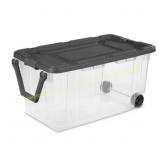 Sterilite 160 Qt Wheeled Stacker, Clear Bin