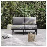 AURA Metal Outdoor Patio 2-Piece Sofa Set