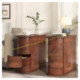 2ct Kerlin 23.6 in Solid Wood 2-Drawer Table