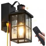 Kiwilusam Porch Light with Outlet, Motion Sensor