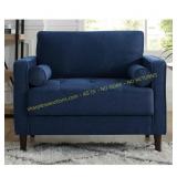 Lillith Navy Blue Mid Century Modern Chair