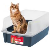 IRIS XX-Large Cat Litter Box, Open Top Navy