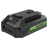 Greenworks 24V 2Ah USB Battery, BAG708, Green