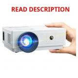 Mini Projector 1080P Portable, HDMI/USB White