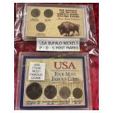 USA Buffalo Nickels P-D-S Mint Marks