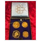 4ct Gold Plated Medallions in Case