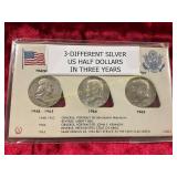 3ct US Silver Half Dollars In Three Years