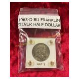 1963-D BU Franklin Silver Half Dollar