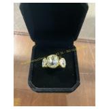 Ladies Clear Gemstone Ring Size 6