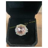 Ladies Pink Carnival Center Stone Ring Size 6